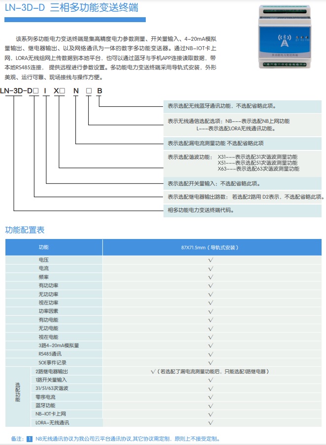 LN-3D-D 三相多功能變送終端